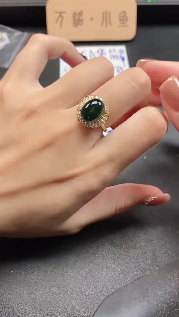 银S925镶嵌戒指翡翠51511