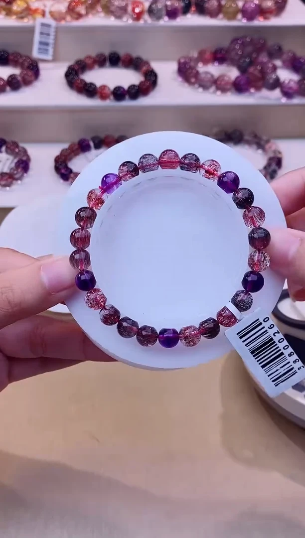 未镶嵌手链水晶黑加仑超七7m+