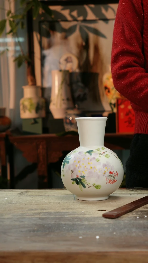 【闪购商品】瓷片景德镇纯手工釉下彩精品花瓶