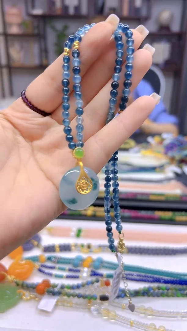 翡翠未镶嵌颈饰DIY款M664