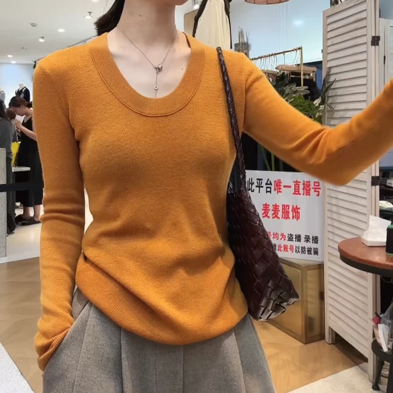 2025新款爆款百搭时尚显瘦长袖鹅蛋领打底LK2507381