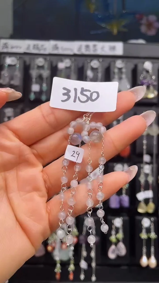 银S925镶嵌耳饰紫晶喜欢拍