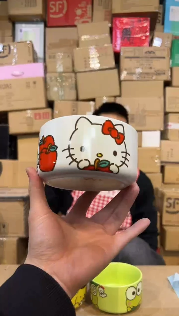 【闪购商品】杯陶瓷碗白色kt猫碗