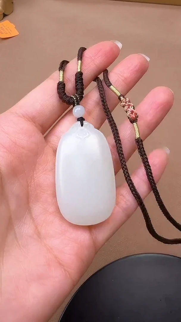 【闪购商品】和田玉吊坠未镶嵌1376白玉平安牌