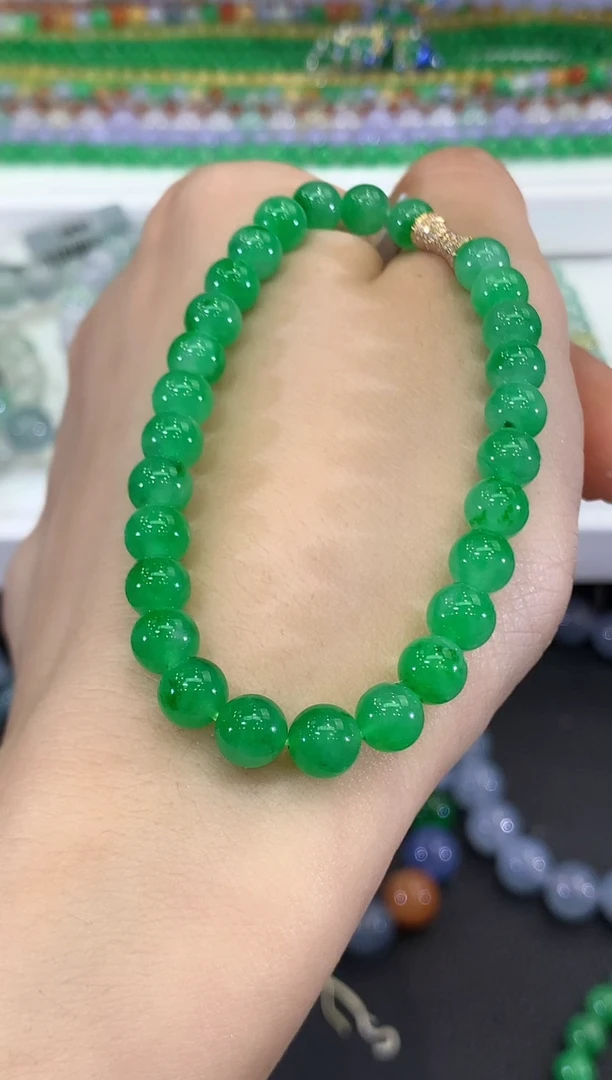 未镶嵌手串翡翠波**妈C235