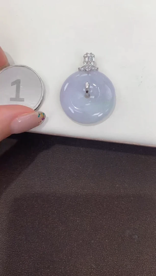 颈饰银S925镶嵌翡翠 天然缅甸a货翡翠