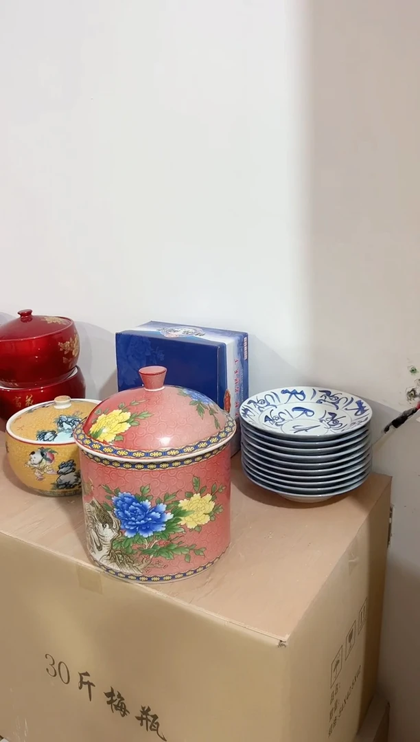 瓷片景德镇红色10斤微瑕陶瓷