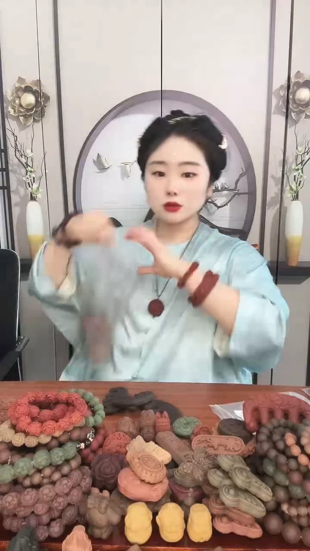 泥塑小***️十韵香招财进宝醒狮2个