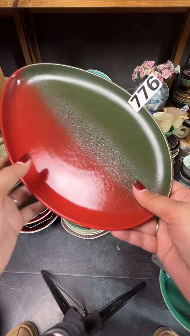 瓷片二*776红绿椭圆盘