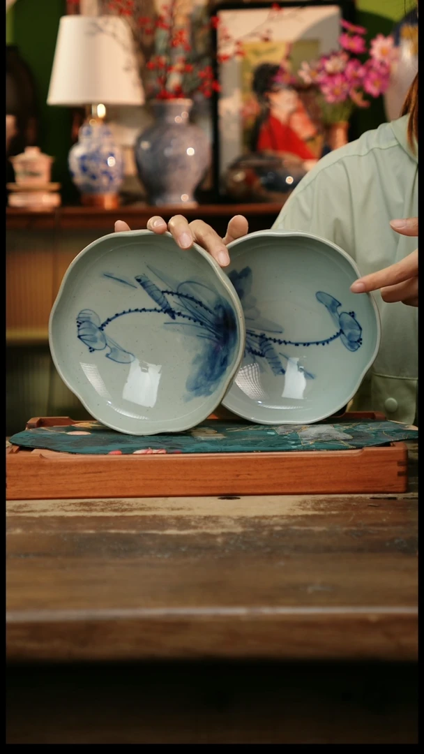 瓷片景德镇纯手工釉下彩精品茶具水杯