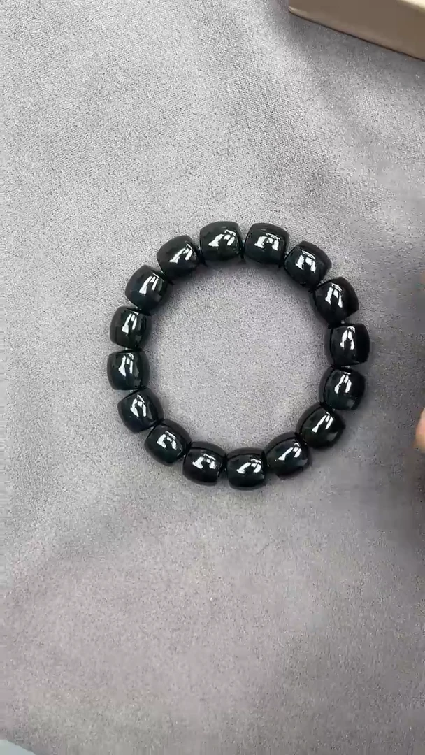 手串未镶嵌和田玉纯天然新疆塔县黑青14直切货头