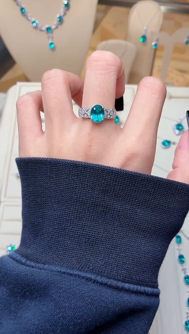 无925银 无品牌 925银 轻奢女神款霓虹电光蓝系列