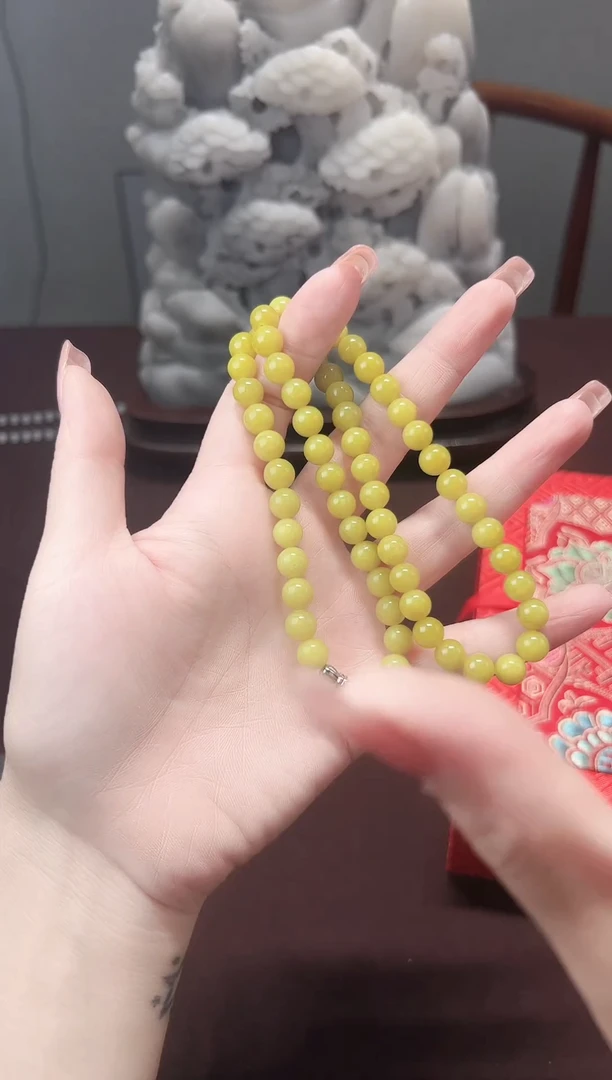 岫玉未镶嵌颈饰妈妈链