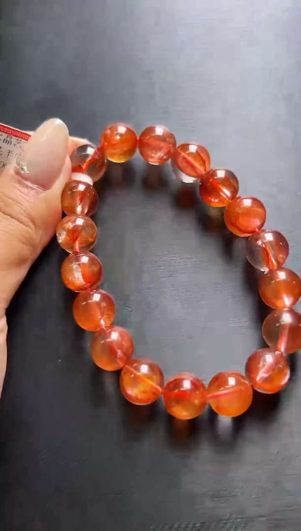 未镶嵌手串水晶红胶花手串11m+  M55334X