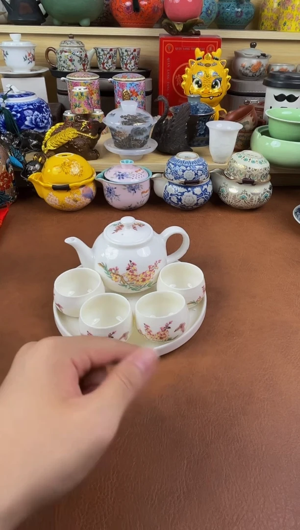 陶瓷茶具摆件旅行套组