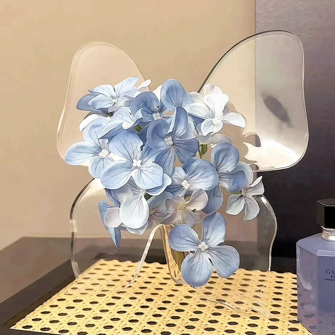 碧琢蝴蝶花瓶亚克力艺术感ins风装饰品桌面花瓶客厅插花高档大气