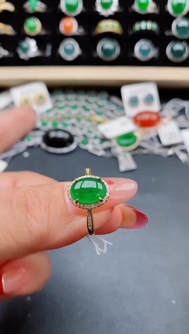 【闪购商品】翡翠戒指银S925镶嵌32321