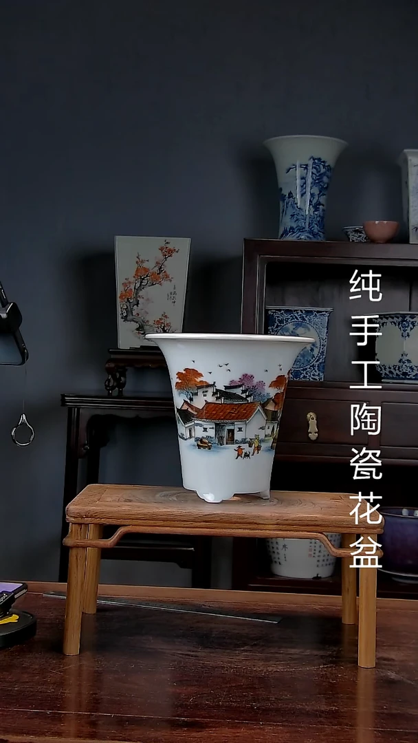 景德镇陶瓷手工花盆