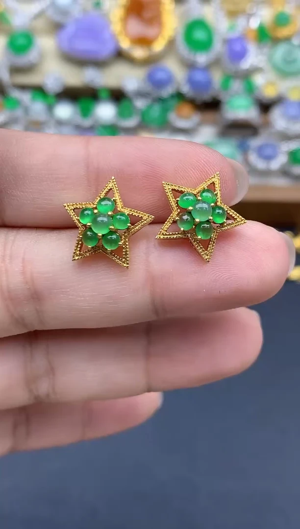 翡翠18K金镶嵌颈饰299-春日珠宝