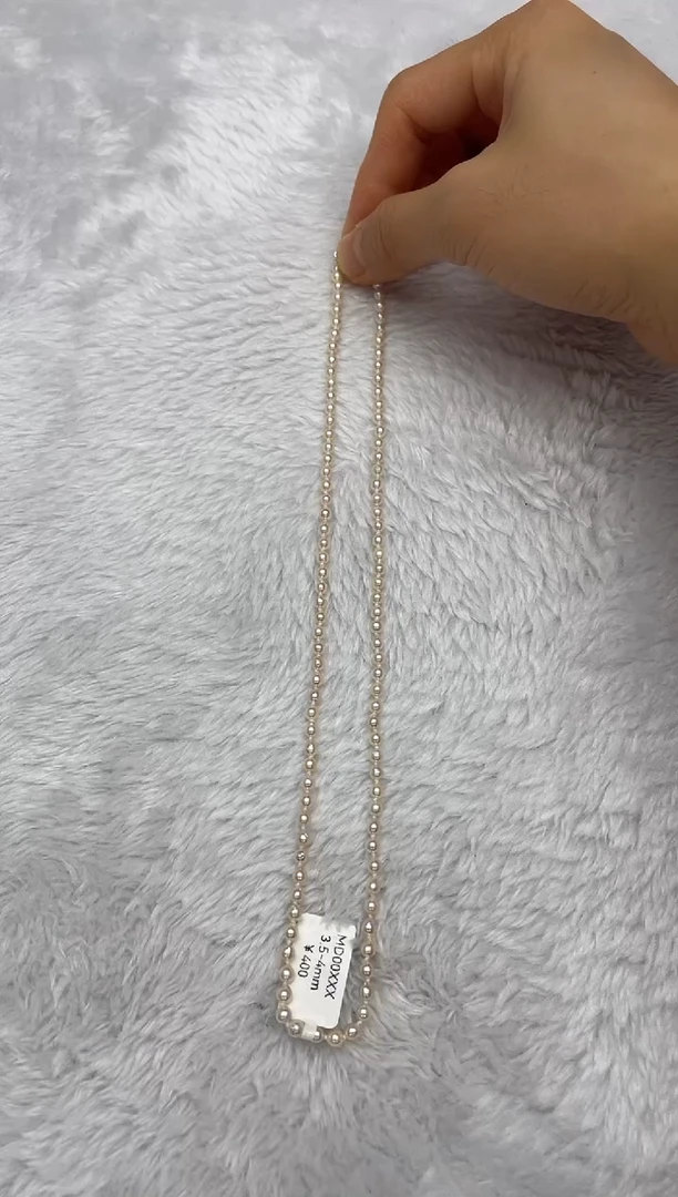 项链银S925镶嵌海水珍珠AK羽皇金3.5-4mm