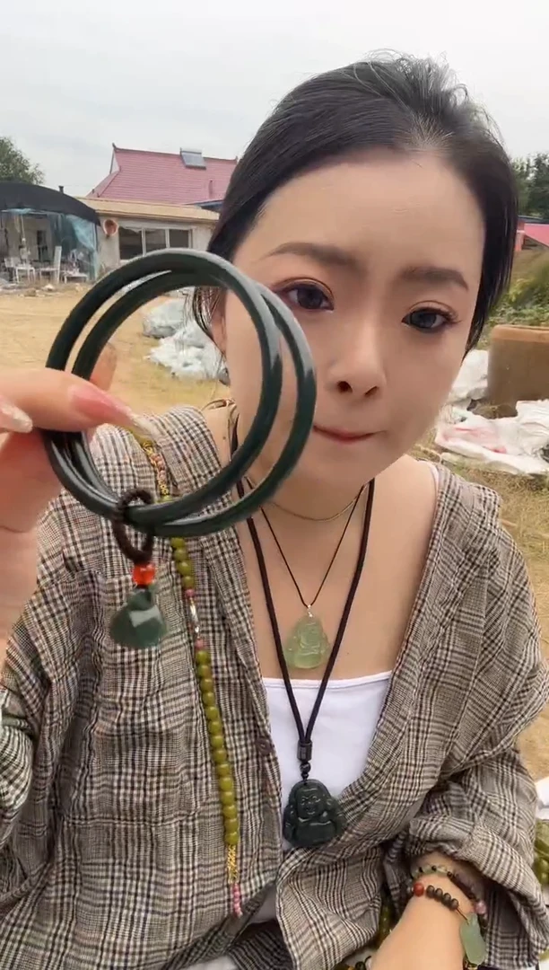 未镶嵌蛇纹石玉手镯56^**^多样性随机发一