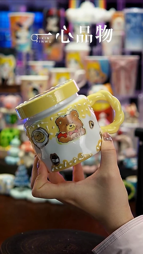 杯子瓷A303景德镇手工手绘杯子摆件