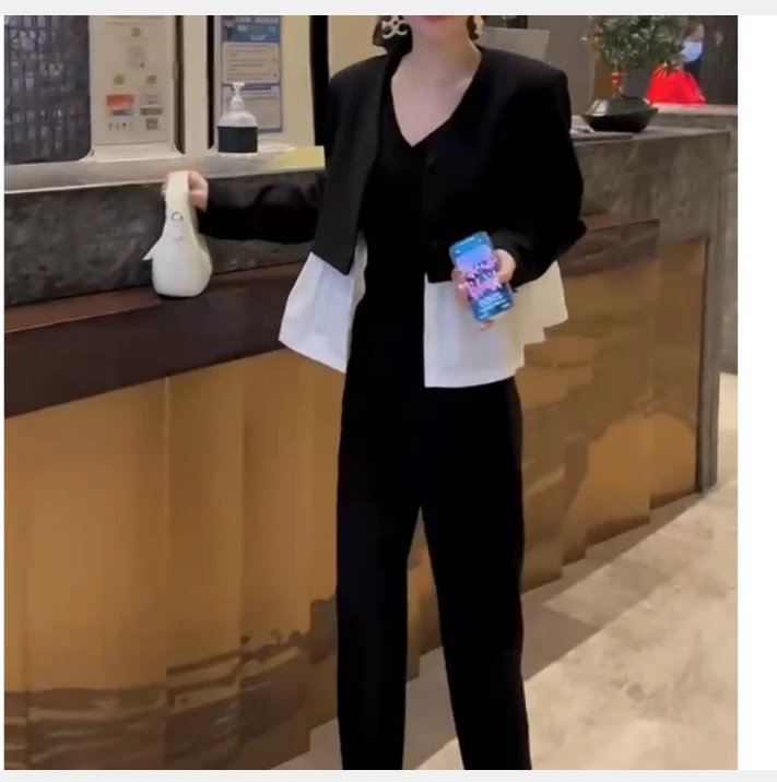 2025春季新款网红同款洋气气质韩版潮流休闲外套裤子女甜S9