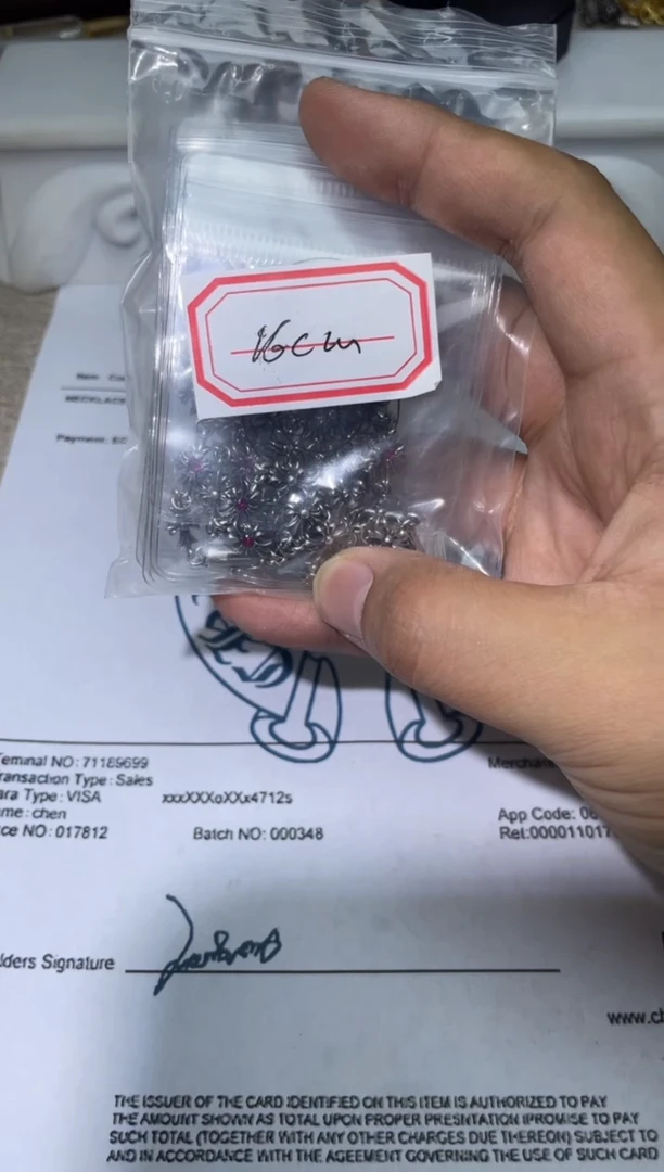 醋酯纤维16银色红钻手链+++00