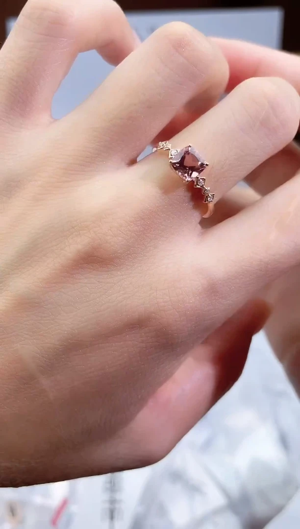 18K金镶嵌戒指碧玺-专柜-15#