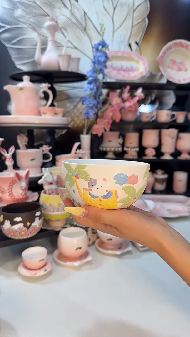 廖*意陶创意设计款陶瓷岩彩碗