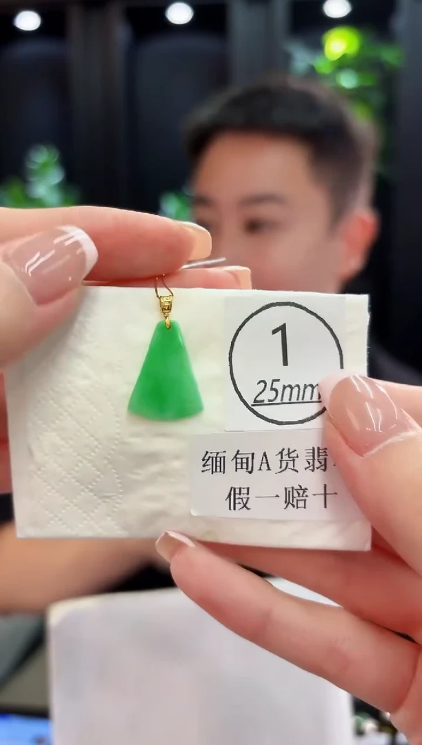 颈饰18K金镶嵌翡翠缅料A货/支持复检/一件
