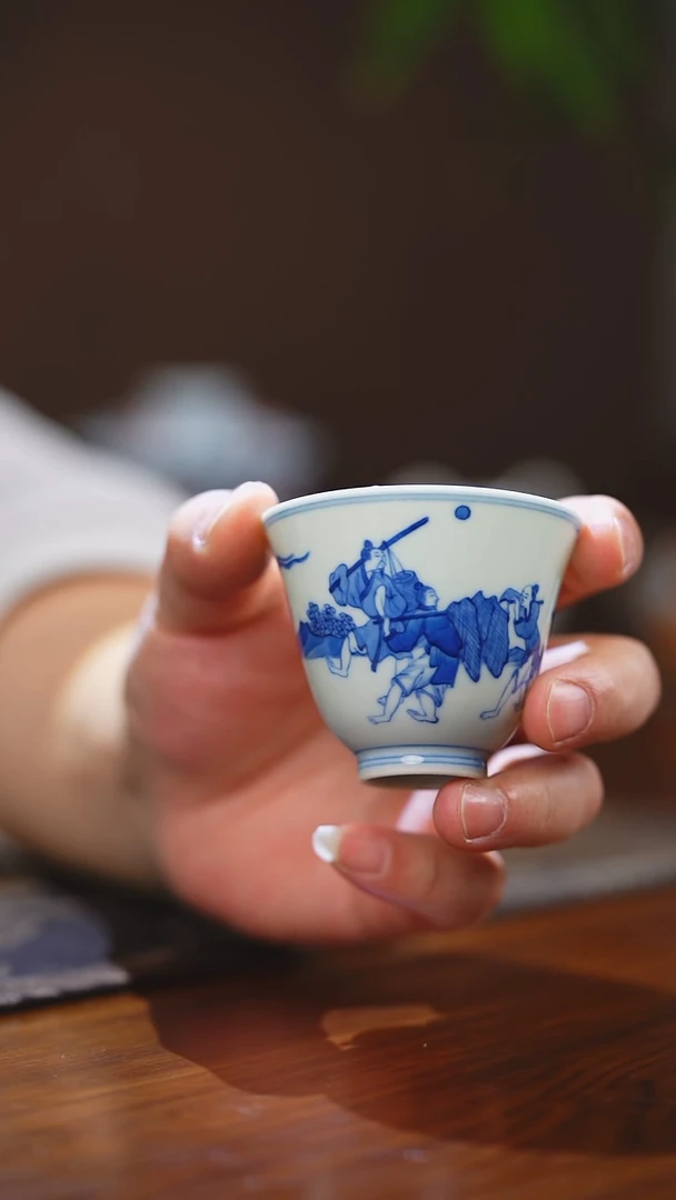 其他瓷天心雅器仿古渔乐单杯