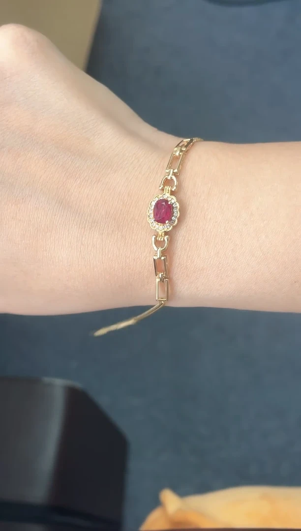 【闪购商品】红宝石手链18K金镶嵌红宝石手链