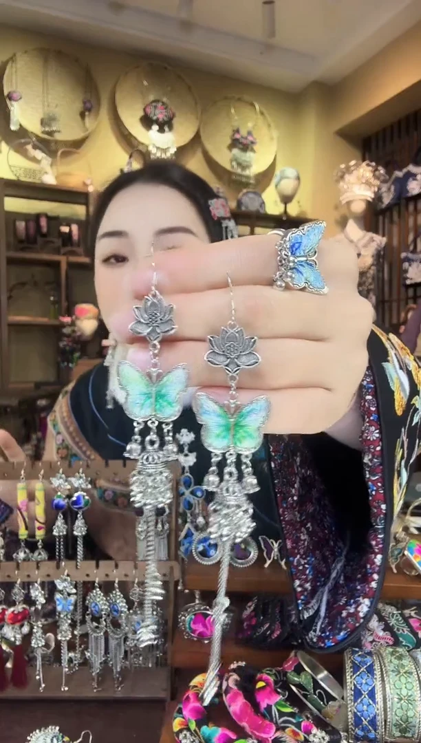 刺绣非遗刺绣民族风耳环