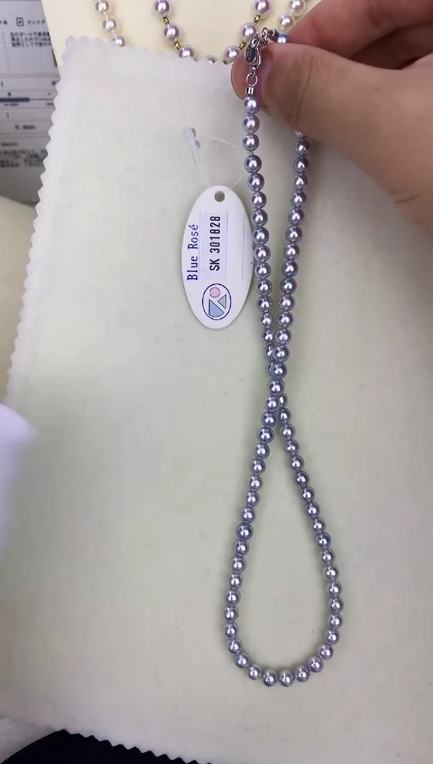 未镶嵌DA海水珍珠 GD010 灰珠串链带大证 5-5.5