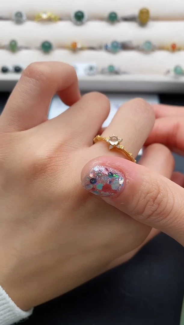 银S925镶嵌戒指翡翠66666666+9