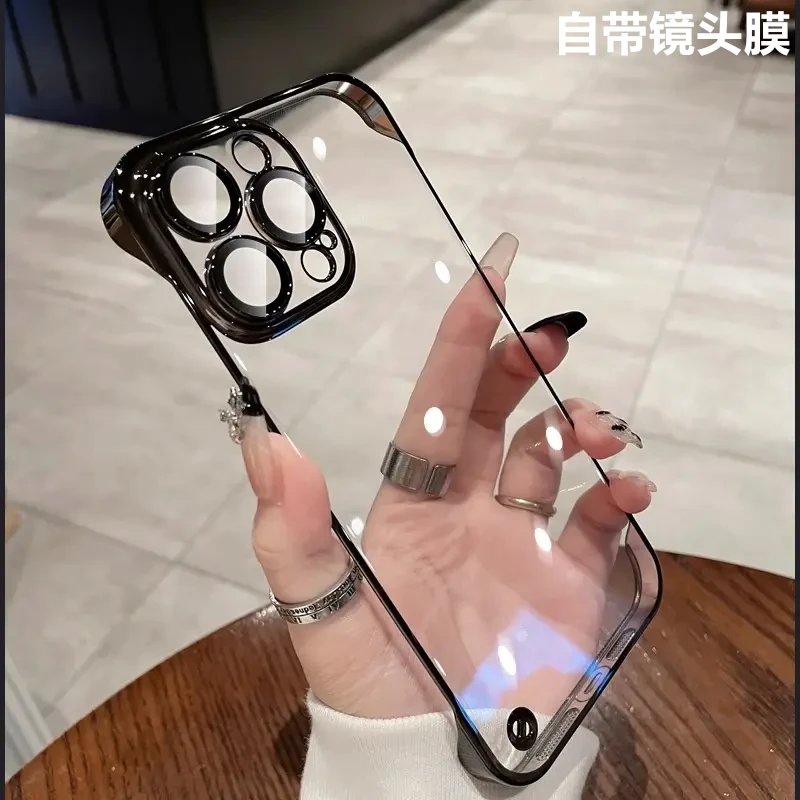 苹果16Promax手机壳iPhone15ProMax简约透明14无边框13散热12硬壳