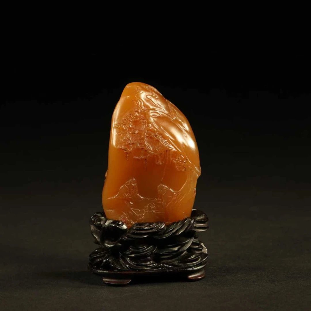 【程田文物】寿山田黄石山水人物摆件-250918-014A