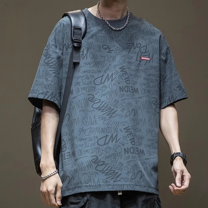 冰丝短袖T恤男夏季新款宽松打底衫速干透气2025春夏特大码5XL体恤