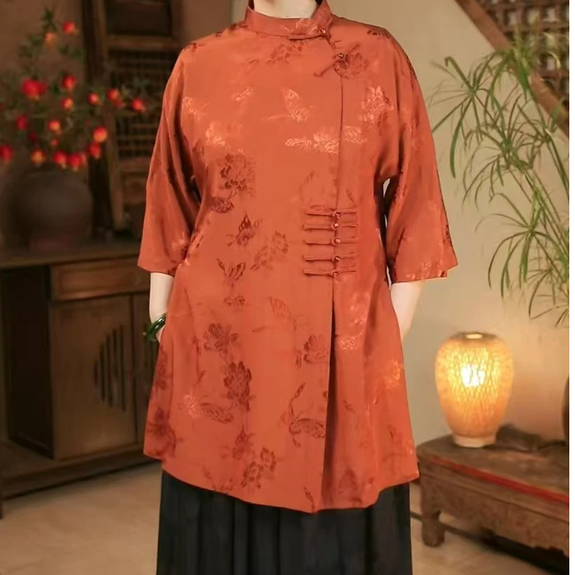 缎味原创-老缎复古单层上衣