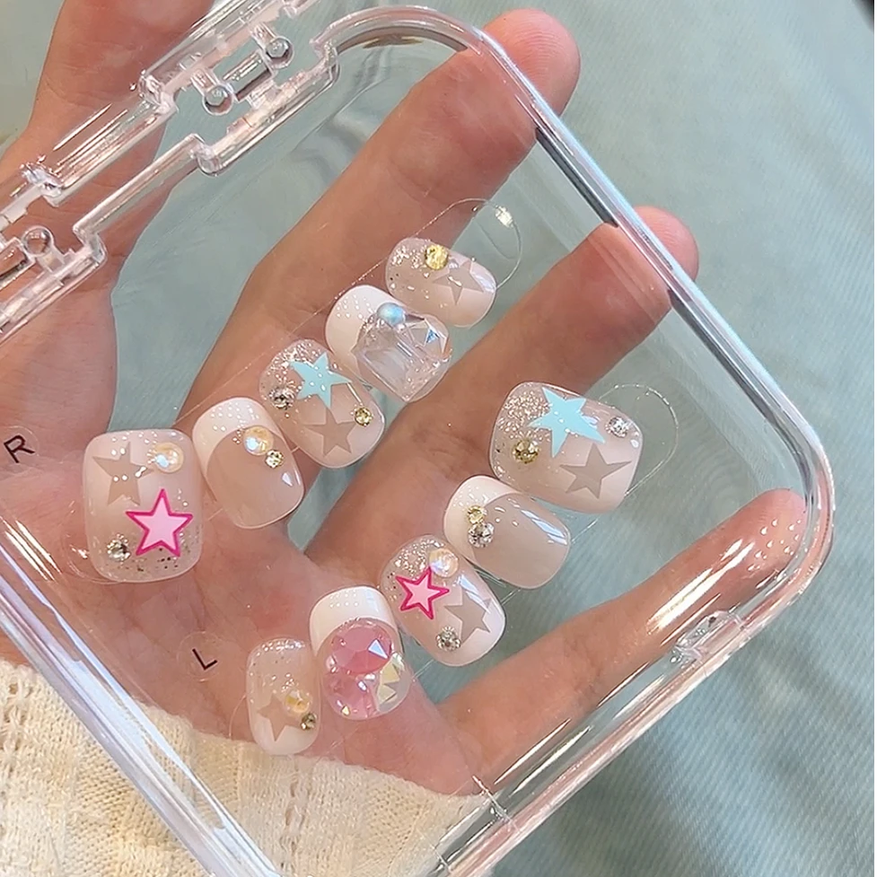 【Molin美甲】星语星愿 温柔款纯手工原创施华洛华子穿戴甲