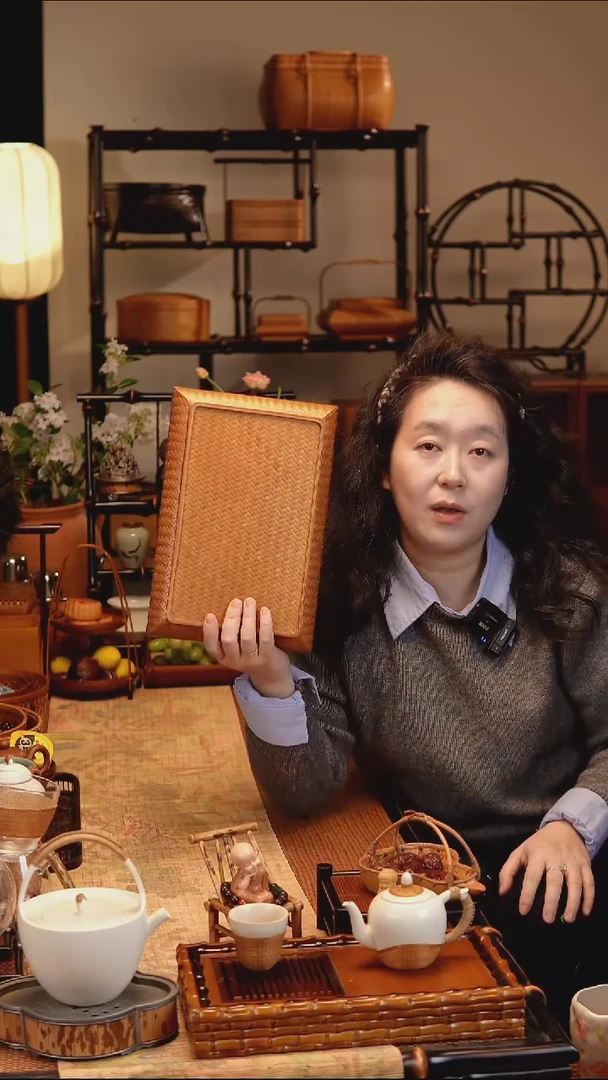 拱月大茶盒竹编