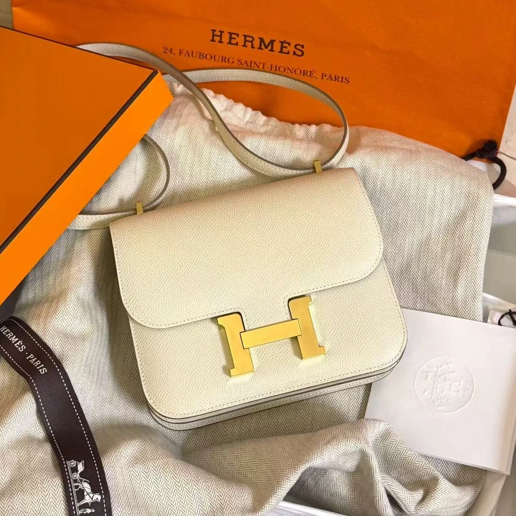未使用 Hermes/爱马仕 【小池专属】康康19奶油白金扣Y刻