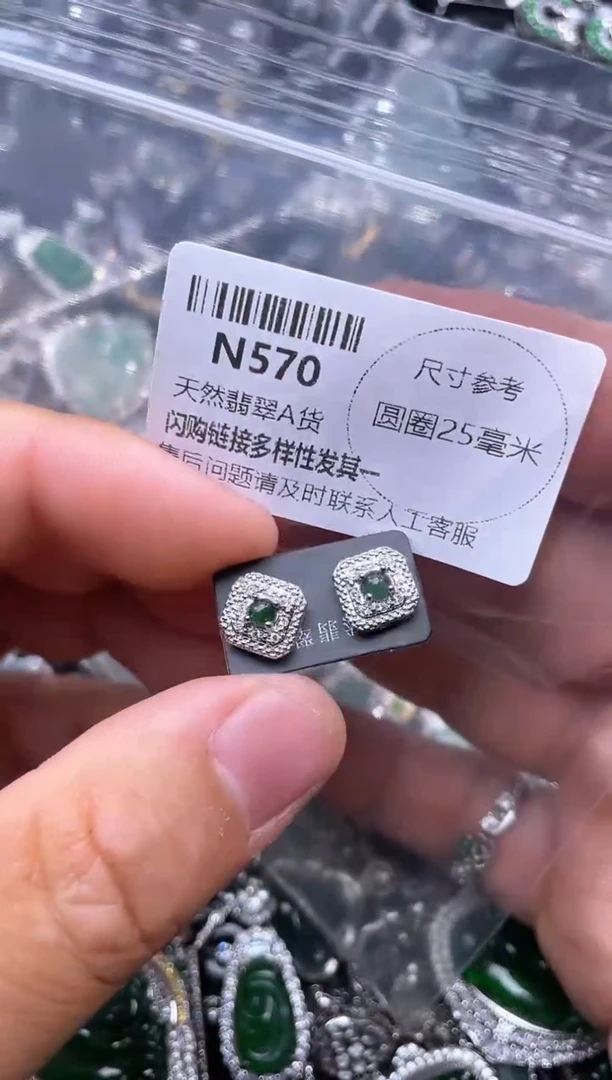 【闪购商品】翡翠颈饰未镶嵌N570耳钉