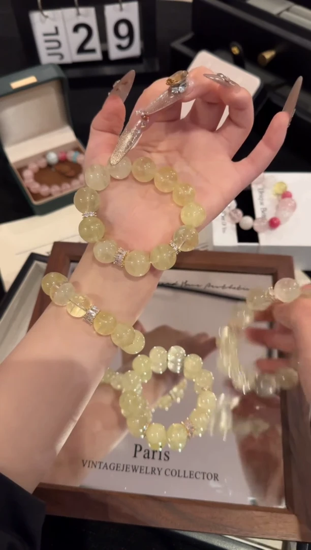 水晶手链合金黄水晶x2146