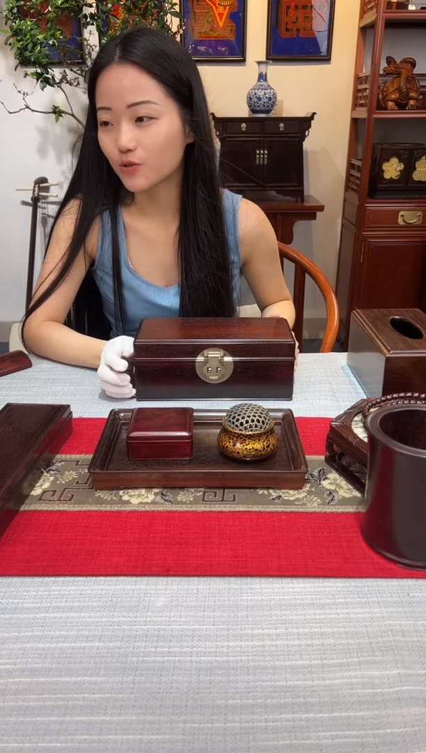 紫檀木类成套家具文玩收纳盒  一物一拍