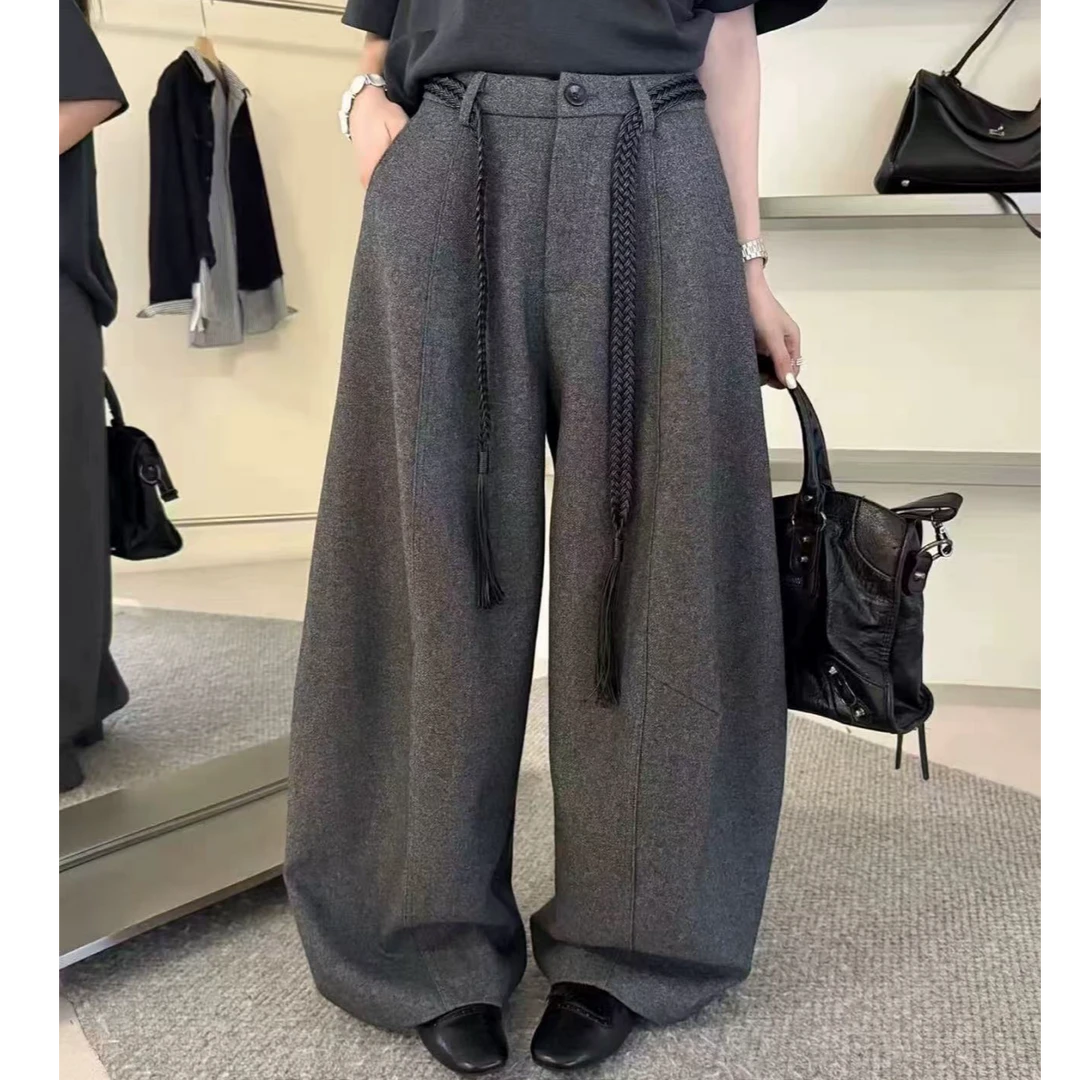 贝姐同款【松弛感高级弯刀裤】秋冬新款~复古百搭弯刀休闲裤102 H