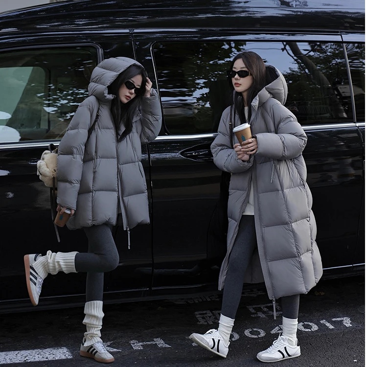 2025新树北韩版长款无胆防绒冬季重磅云朵泡芙羽绒服女