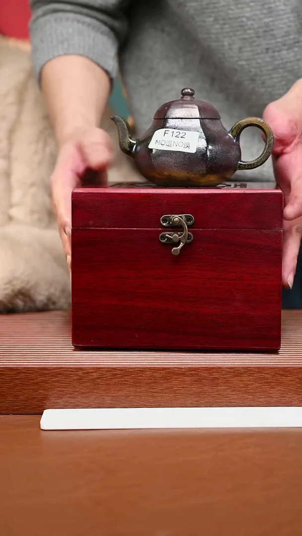 茶壶紫砂紫砂壶柴烧六方122