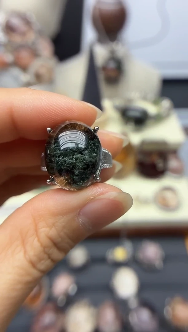 银S925镶嵌珠宝半成品水晶奕*定制定制